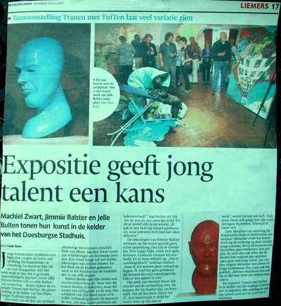 Doesburg raadskelder machiel zwart expositie exhibition krant krantenartikel 