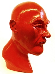 machiel zwart art kunst  head hoofd orange oranje sculpture kop sculptuur keramiek ceramic