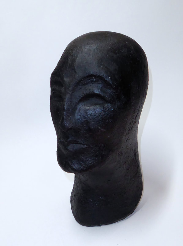machiel zwart art kunst  head hoofd black sculpture kop sculptuur keramiek ceramic