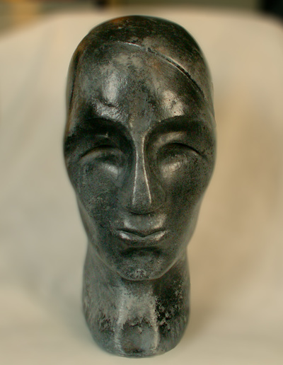 sculptuur keramiek ceramic machiel zwart art kunst  head hoofd black sculpture kop 